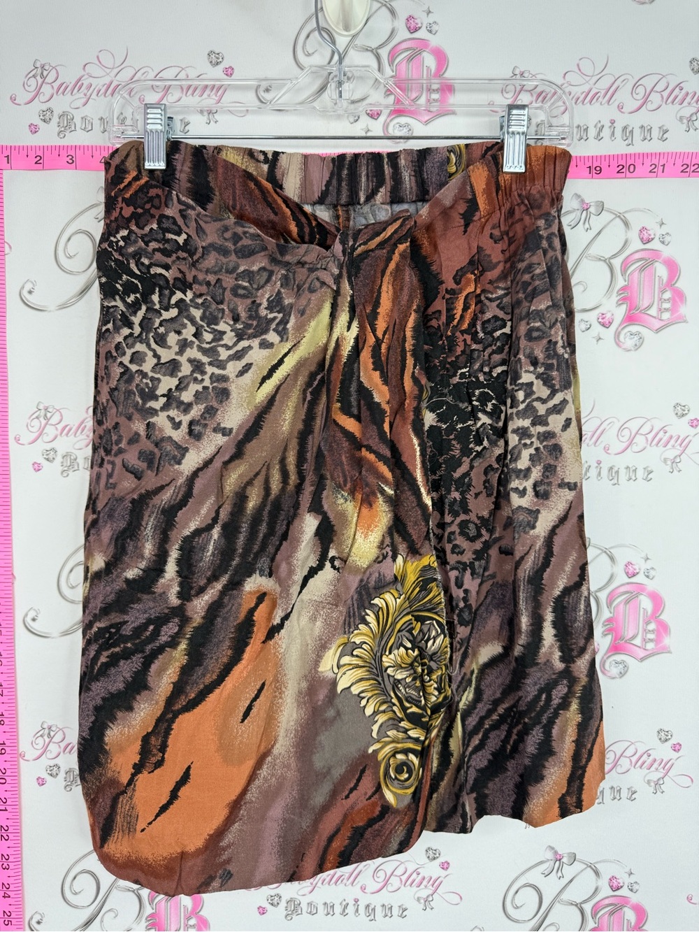 Skirt Brown Animal Print Midi Skirt - Stylish Women's Skirt